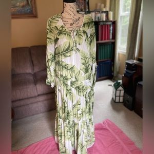 Tropical Print Maxi Dress